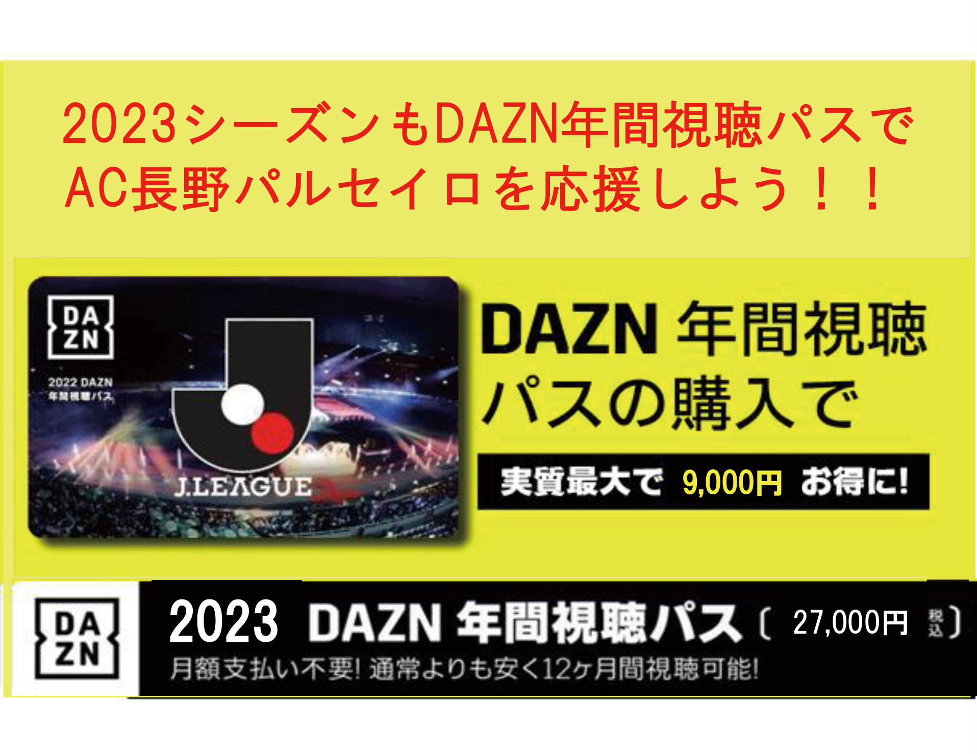 DAZN年間パス 年間視聴パス 12ヶ月 ダゾーン サッカー/フットサル 応援